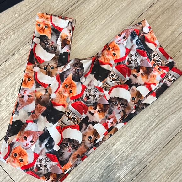 Tipsy elves angry cat Christmas leggings xs - Picture 1 of 3
